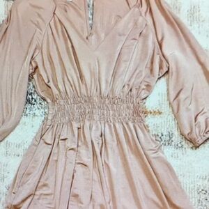 Elegant Tan Long Sleeve Dress